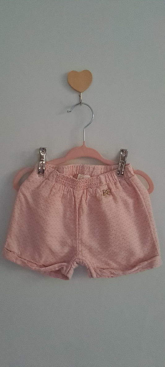 H&M Baby Girl Pastel Pink Textured Pointelle Shorts 9-12 Months