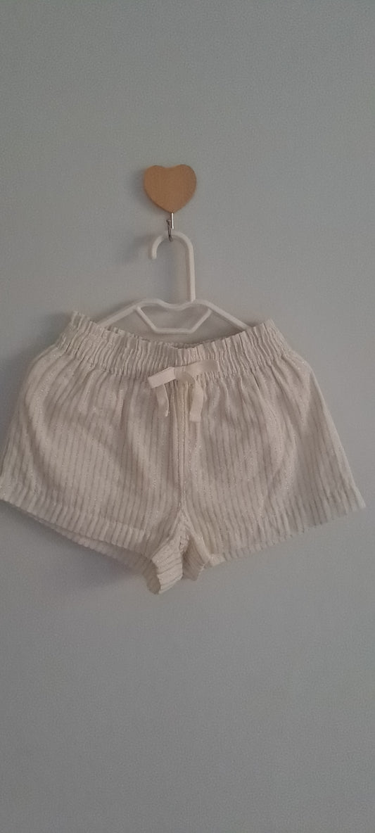 Country Road Baby Girl Off-White Metallic Striped Seersucker Shorts 6-12 Months