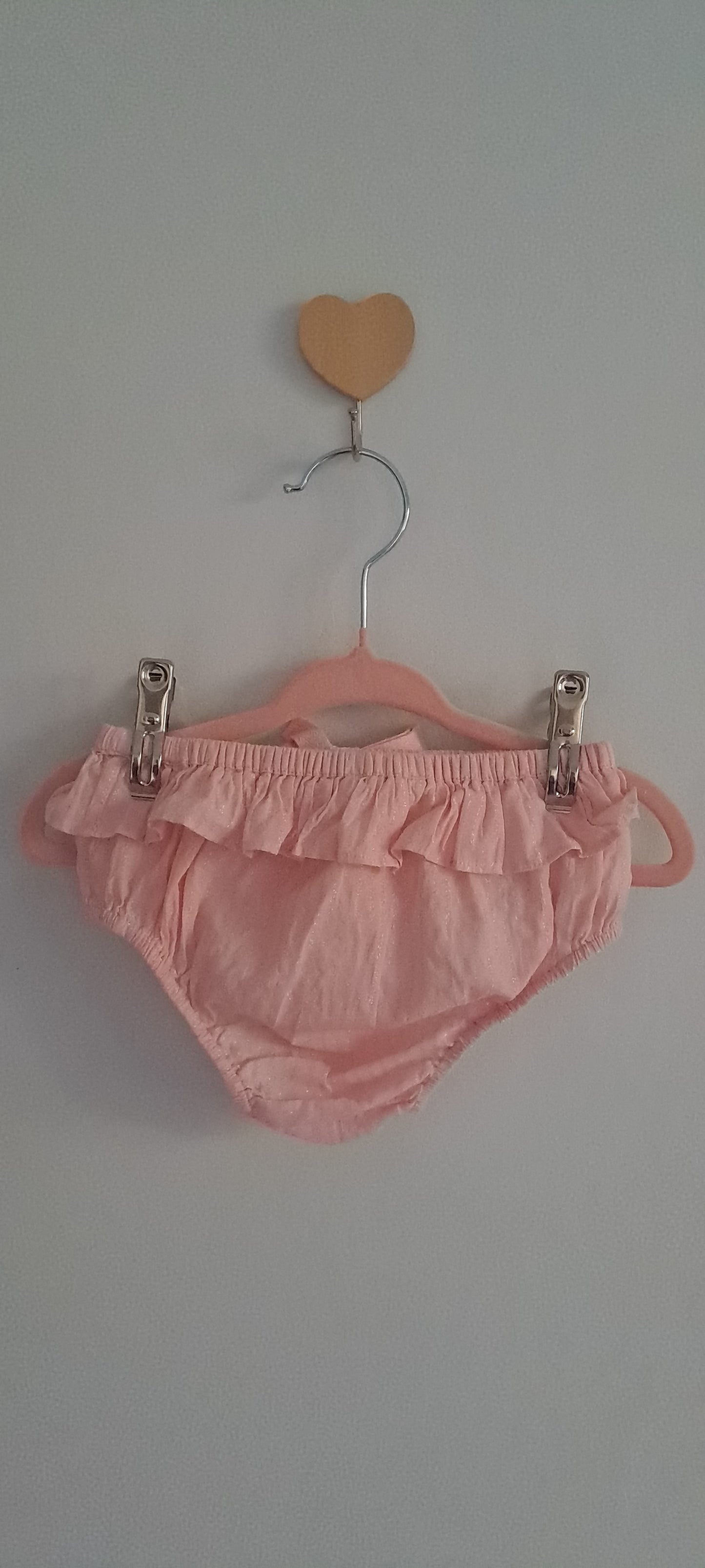 Country Road Baby Girl Pastel Pink Ruffle Bloomer Nappy Cover 6-12 Months