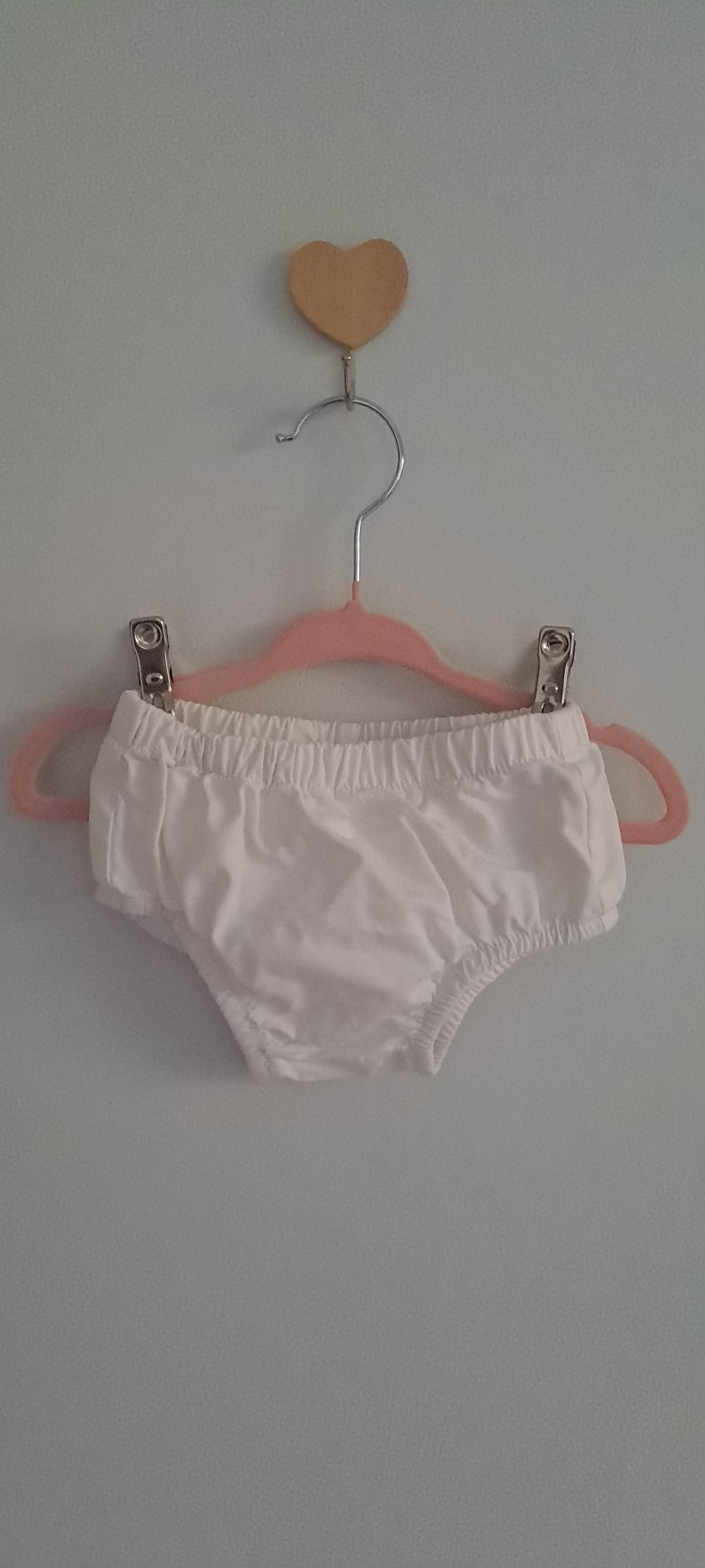 ZY Baby Girl Solid White Cotton Nappy Cover Bloomers 12-18 Months