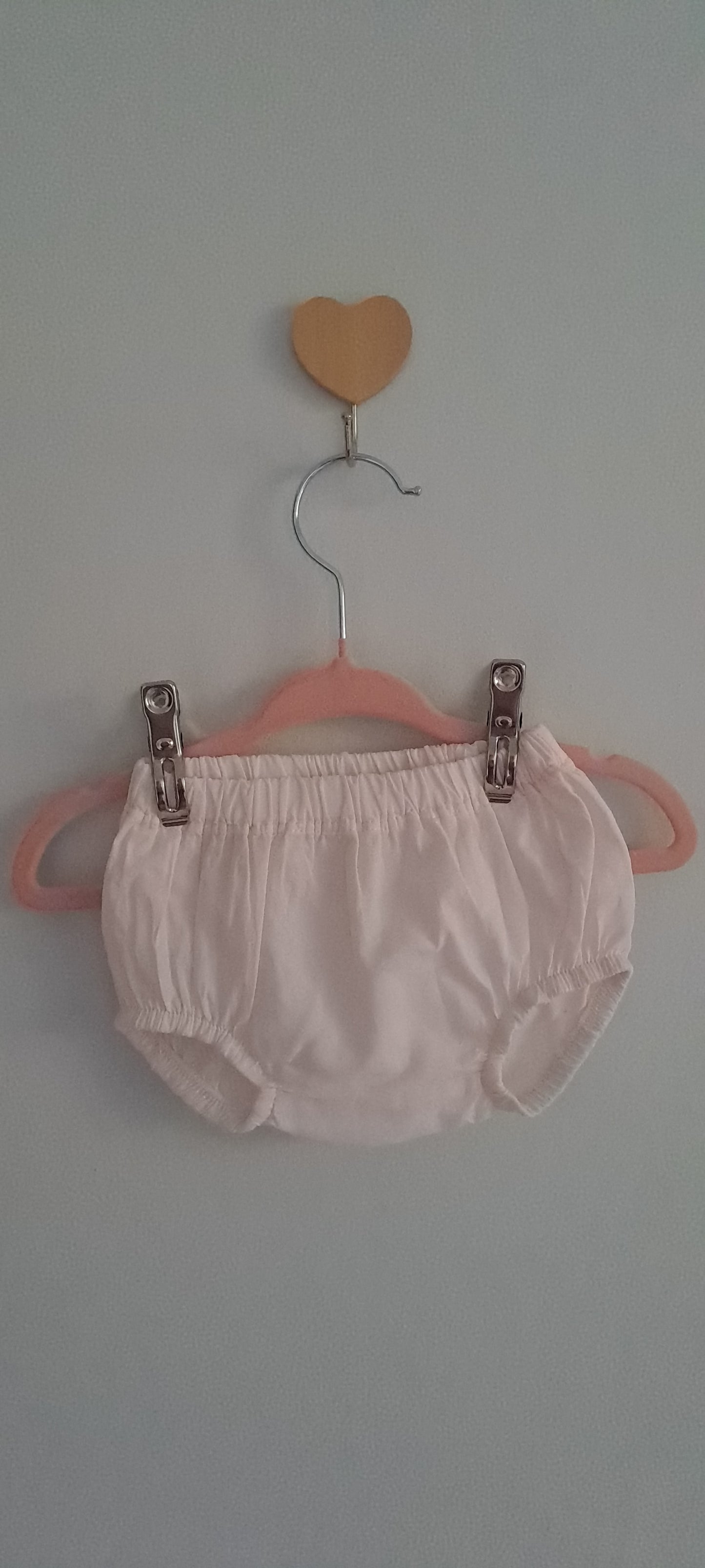 N46 Baby Pale Pink Cotton Nappy Cover Bloomers 46cm / Newborn