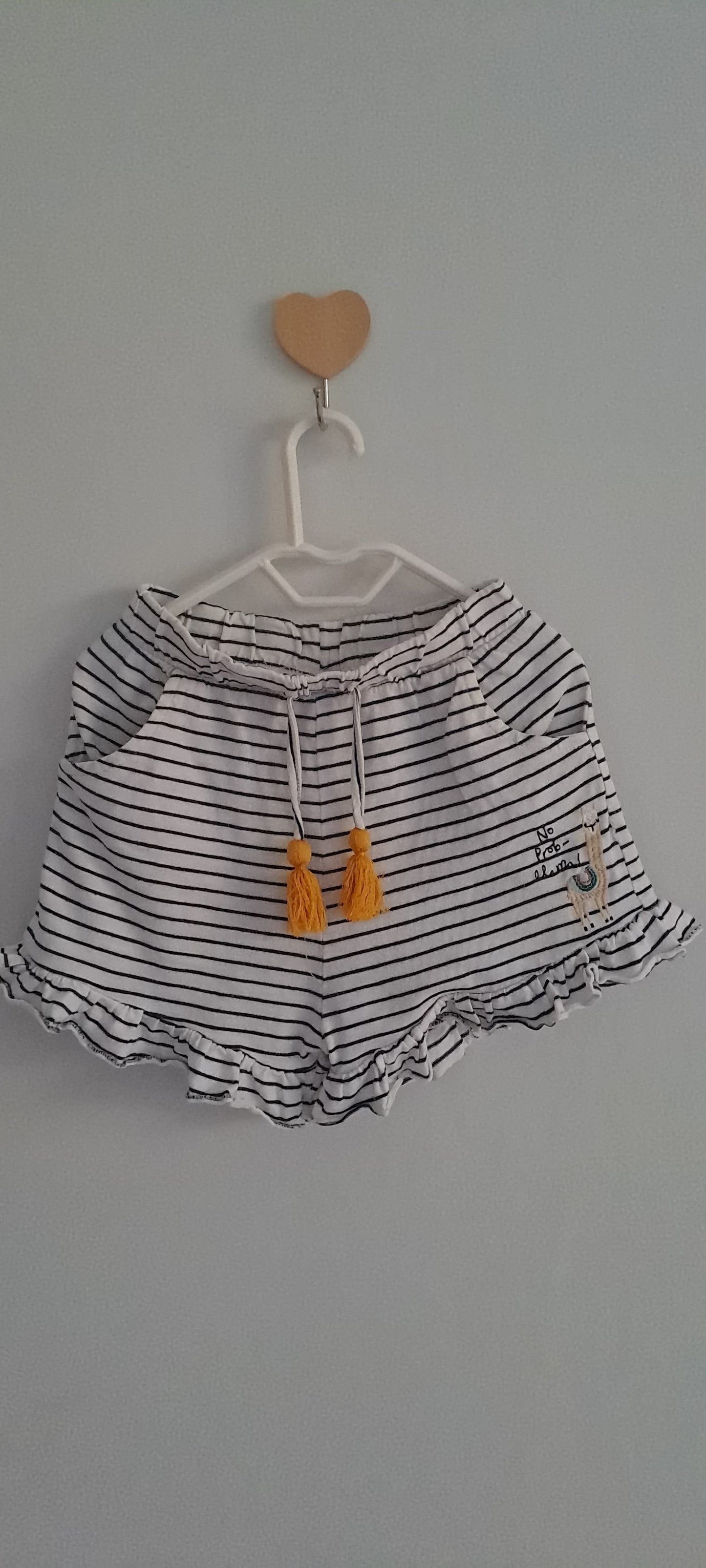 Next Baby Girl Striped Llama & Sloth Top & Ruffle Shorts Set 18-24 Months
