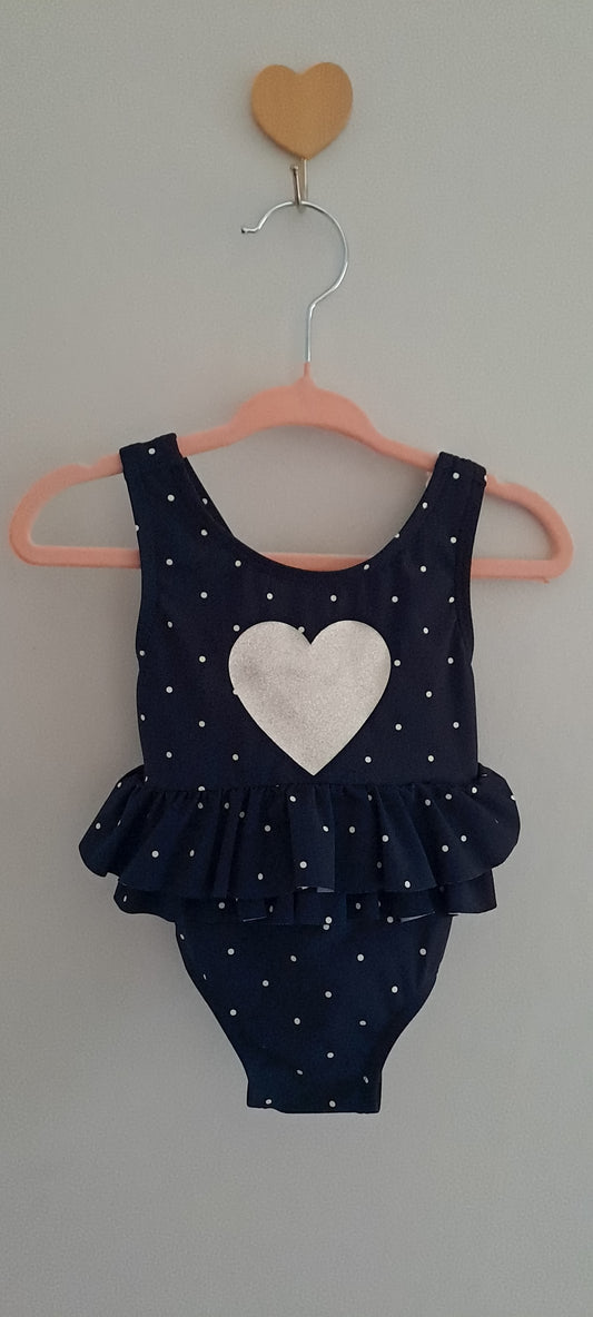 Country Road Baby Girls' Heart Detail Ruffle Swimsuit 0-3 Months