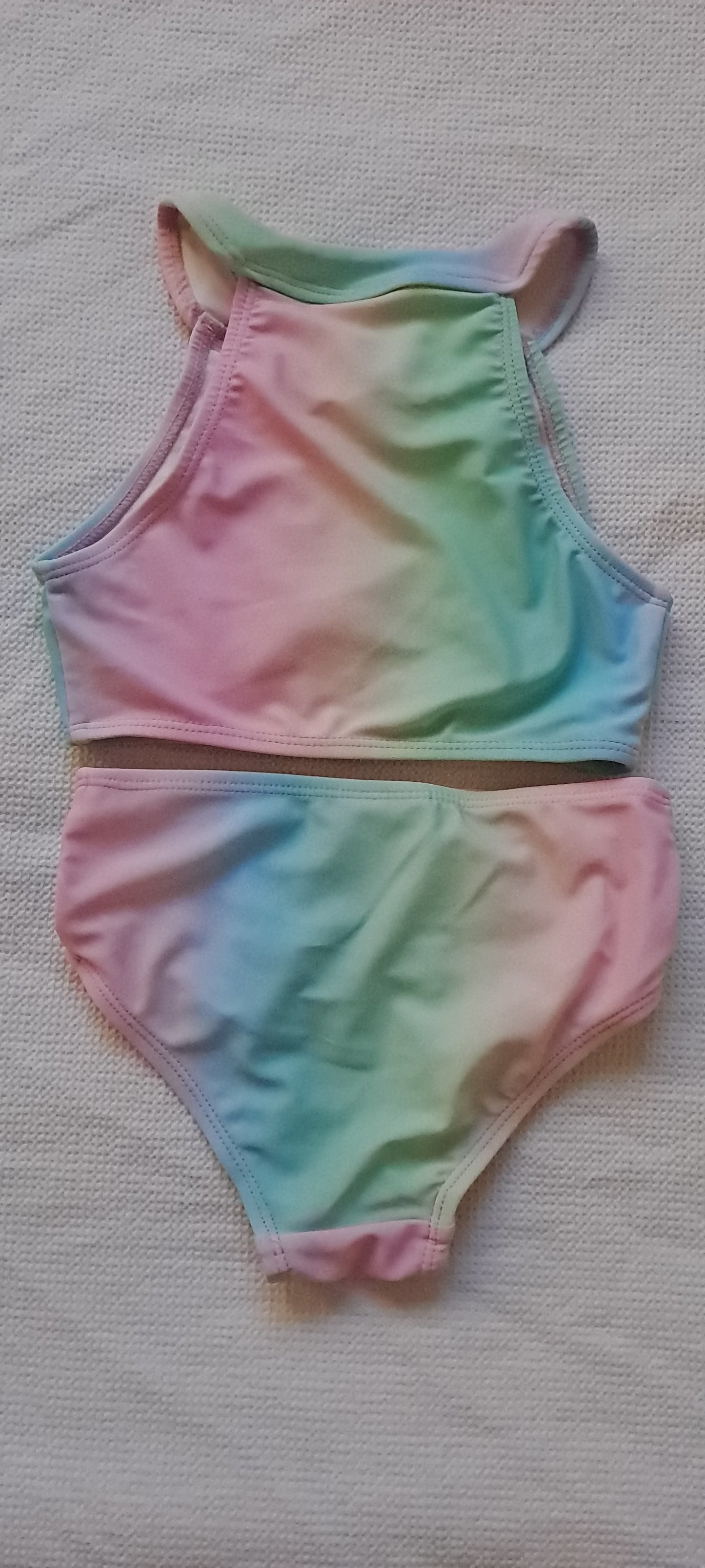 Cotton On Kids Girls' Elsie High Neck Bikini Set in Pastel Ombre 3-4 Years