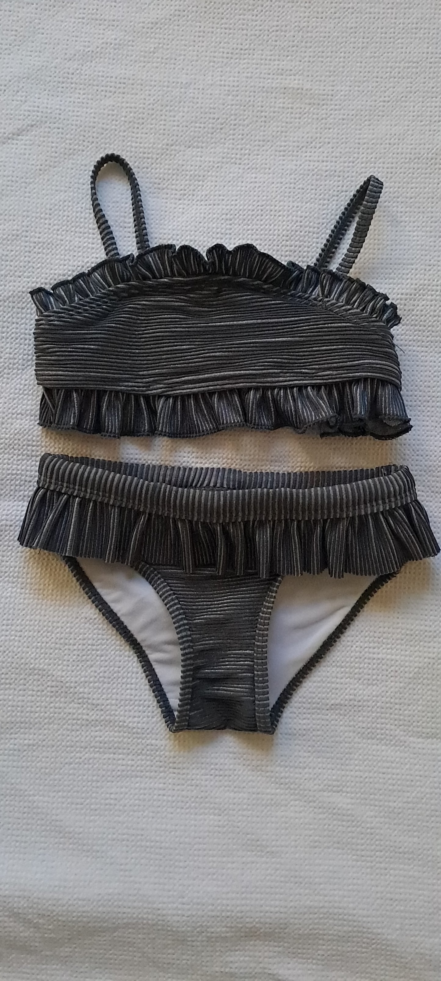 Cotton On Kids Girls' Ribbed Metallic Ruffle Bikini Set 18-24 Months