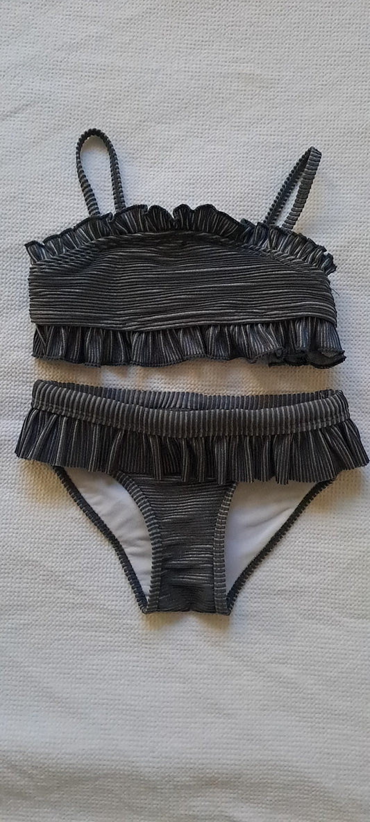 Cotton On Kids Girls' Ribbed Metallic Ruffle Bikini Set 18-24 Months