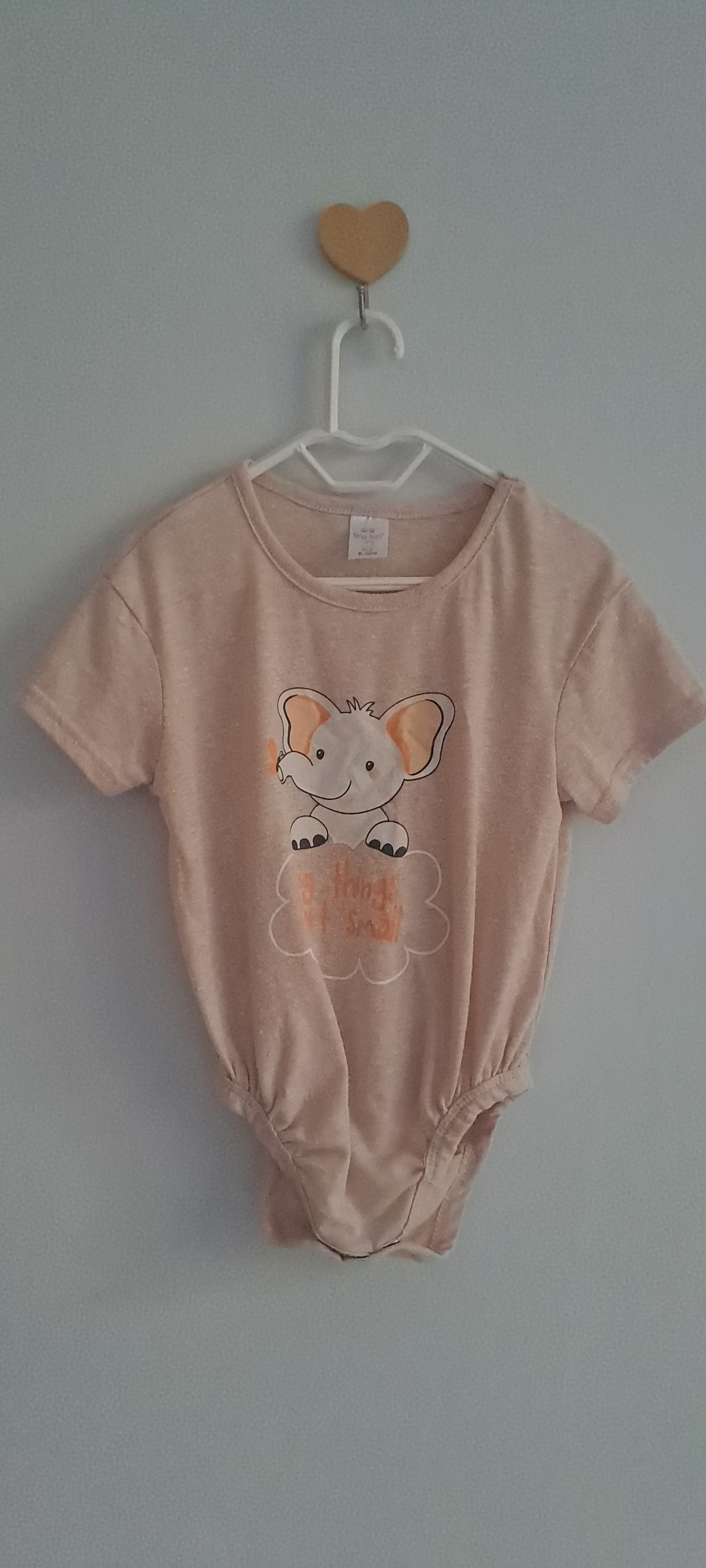 Tiny Tots Elephant Graphic Short Sleeve Romper Bodysuit 6-12 Months