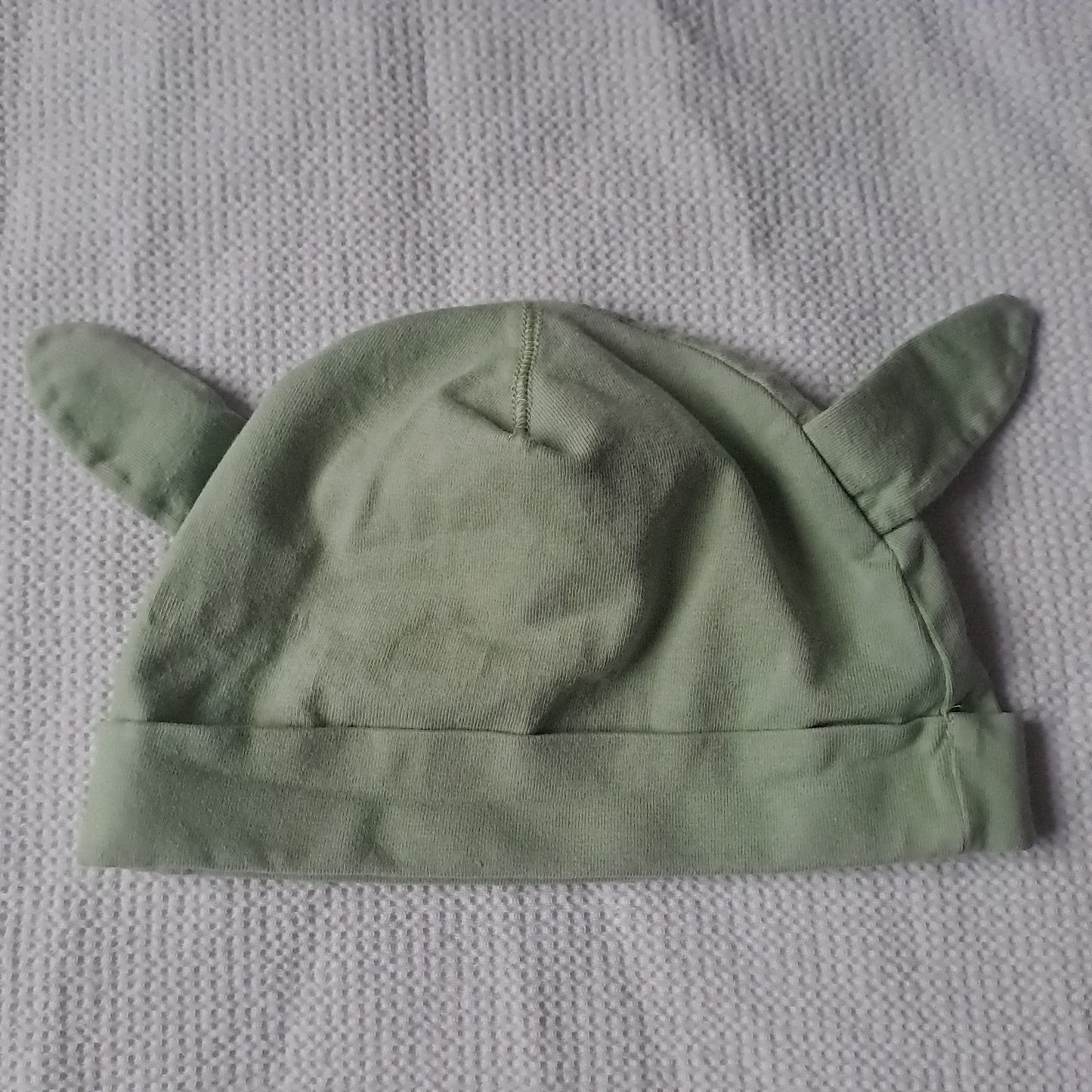 H&M Star Wars Sage Green Yoda-Eared Organic Cotton Beanie Hat 6-9 Months
