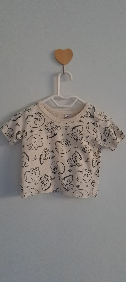 Pick n Pay Tiny Tots Cream Sleeping Safari Short-Sleeve T-Shirt 0-3 Months