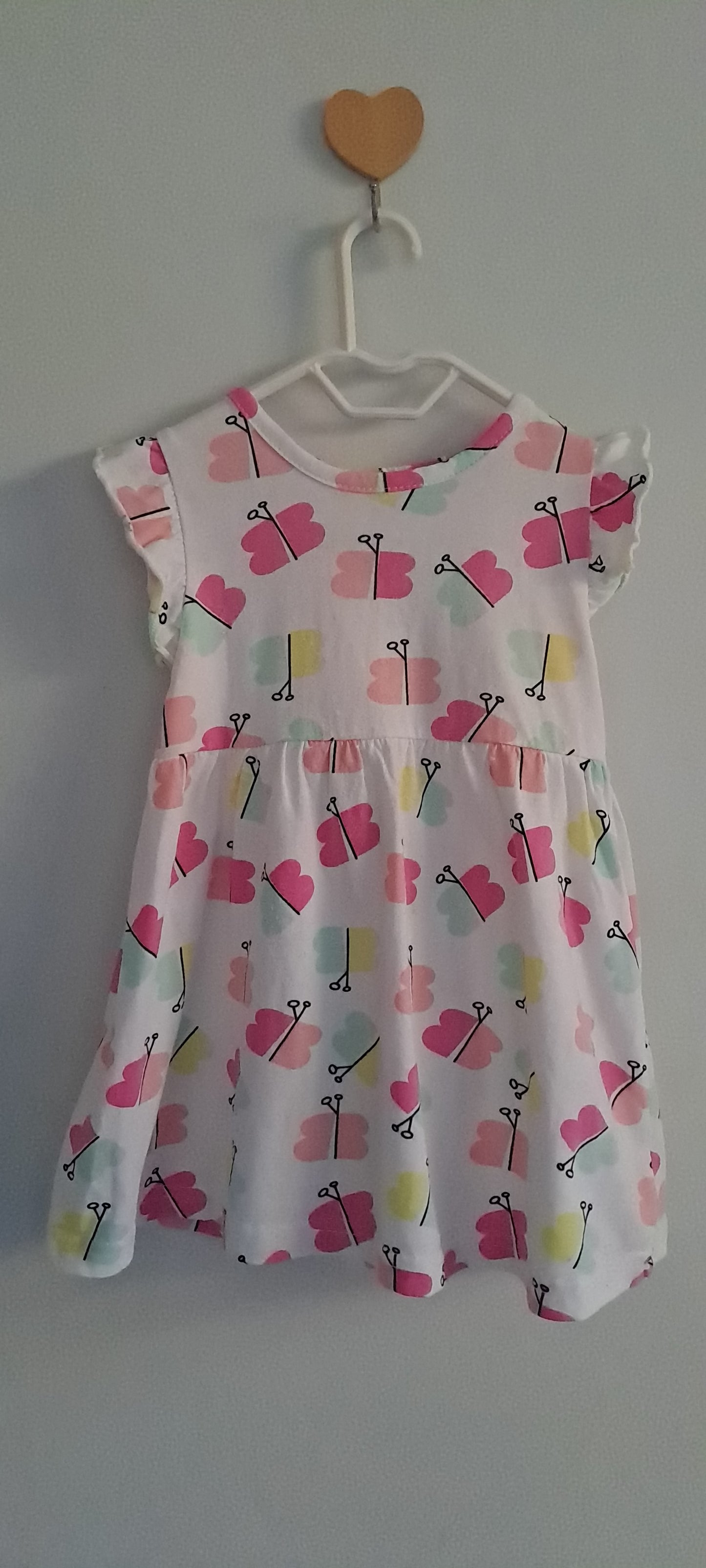 Jet Baby Multi-Color Butterfly Flutter Sleeve Dress 12-18 Months