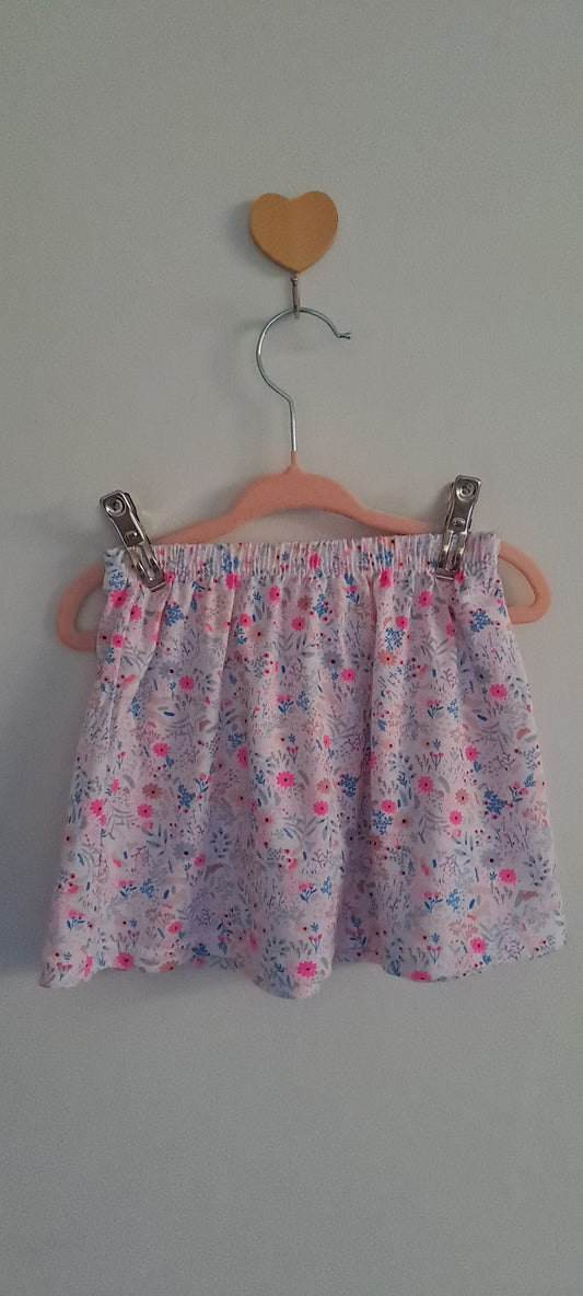 Cuddlesome Pastel Ditsy Floral Elasticated A-Line Skirt 6-12 Months