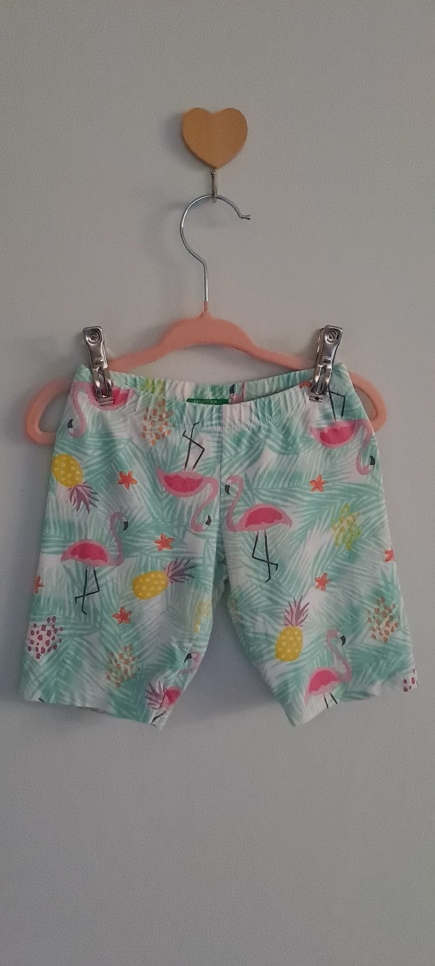United Colors of Benetton Tropical Flamingo Cotton Shorts 3-4 Years