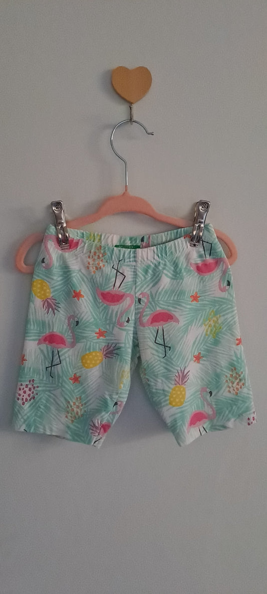 United Colors of Benetton Tropical Flamingo Cotton Shorts 3-4 Years