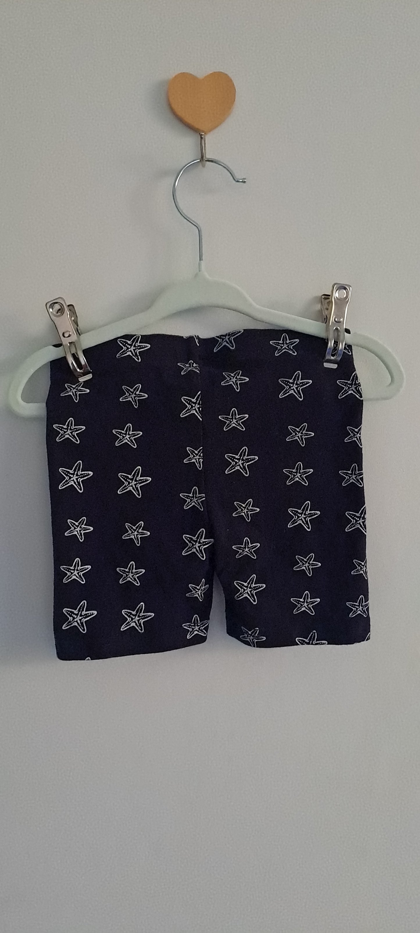 Qtee Kids Navy Blue Starfish Print Cycling Shorts 2-3 Years