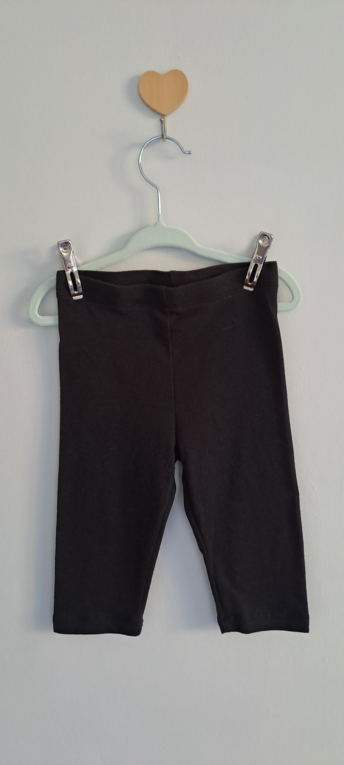 Real Kids Plain Black Cotton Leggings 2-3 Years