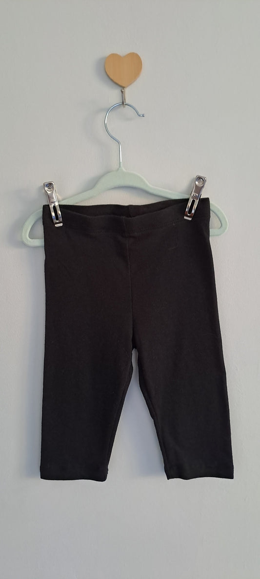 Real Kids Plain Black Cotton Leggings 2-3 Years