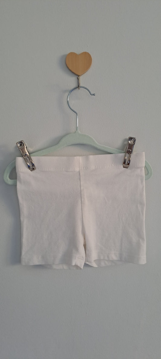Real Kids Plain White Biker Shorts 3-4 Years