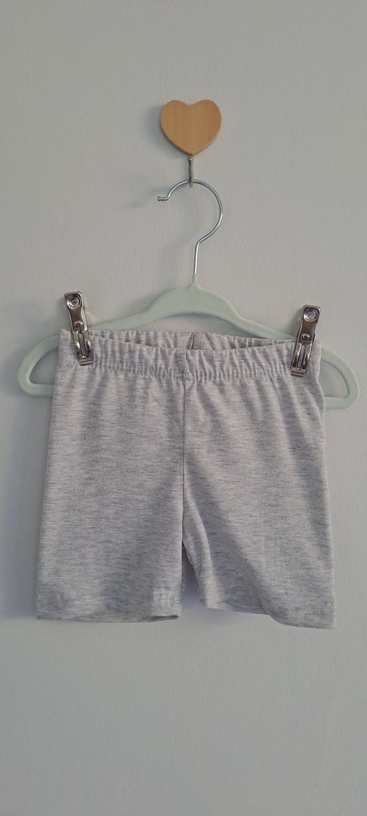 Qtee Kids Plain Grey Marl Jersey Cycling Shorts 2-3 Years