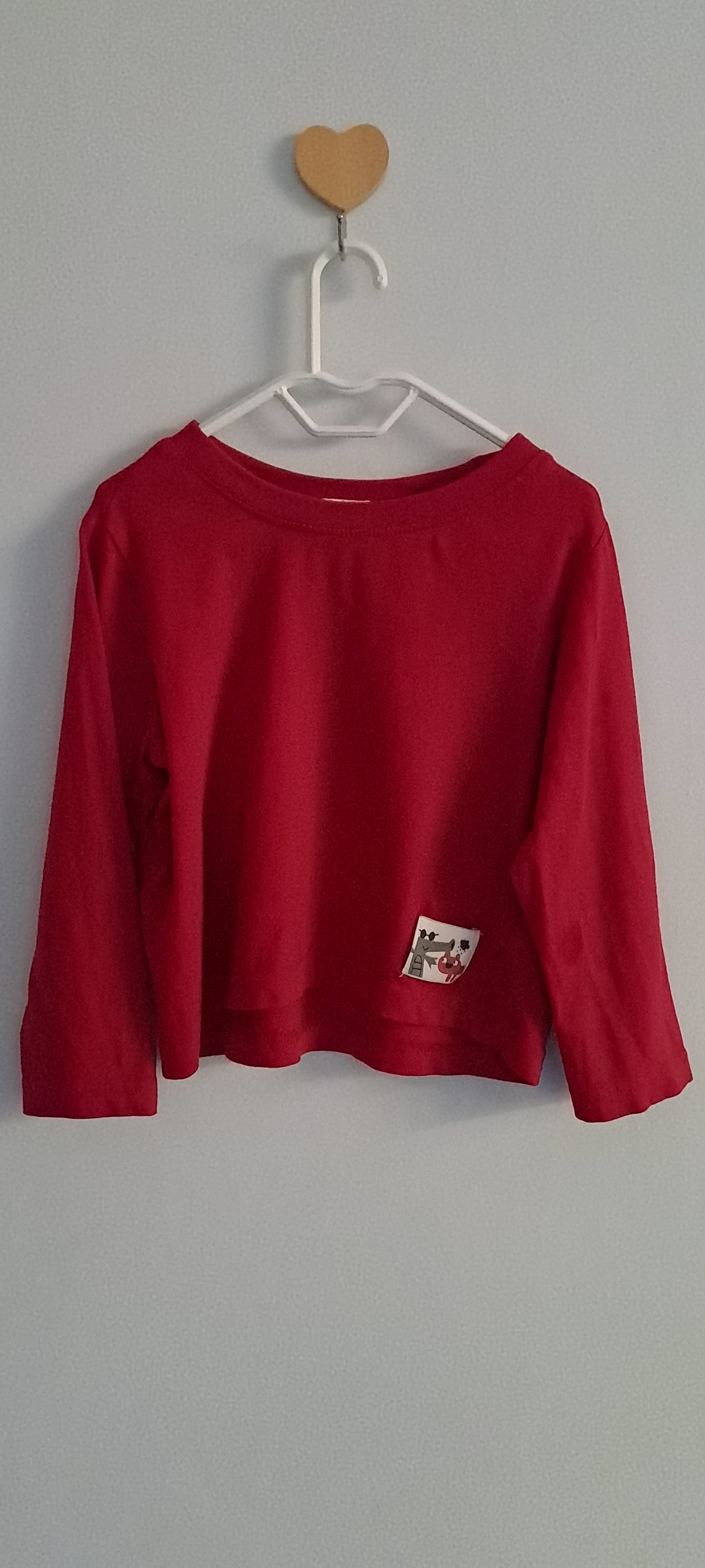 Real Kids Plain Red Cotton Long Sleeve Top 2-3 Years