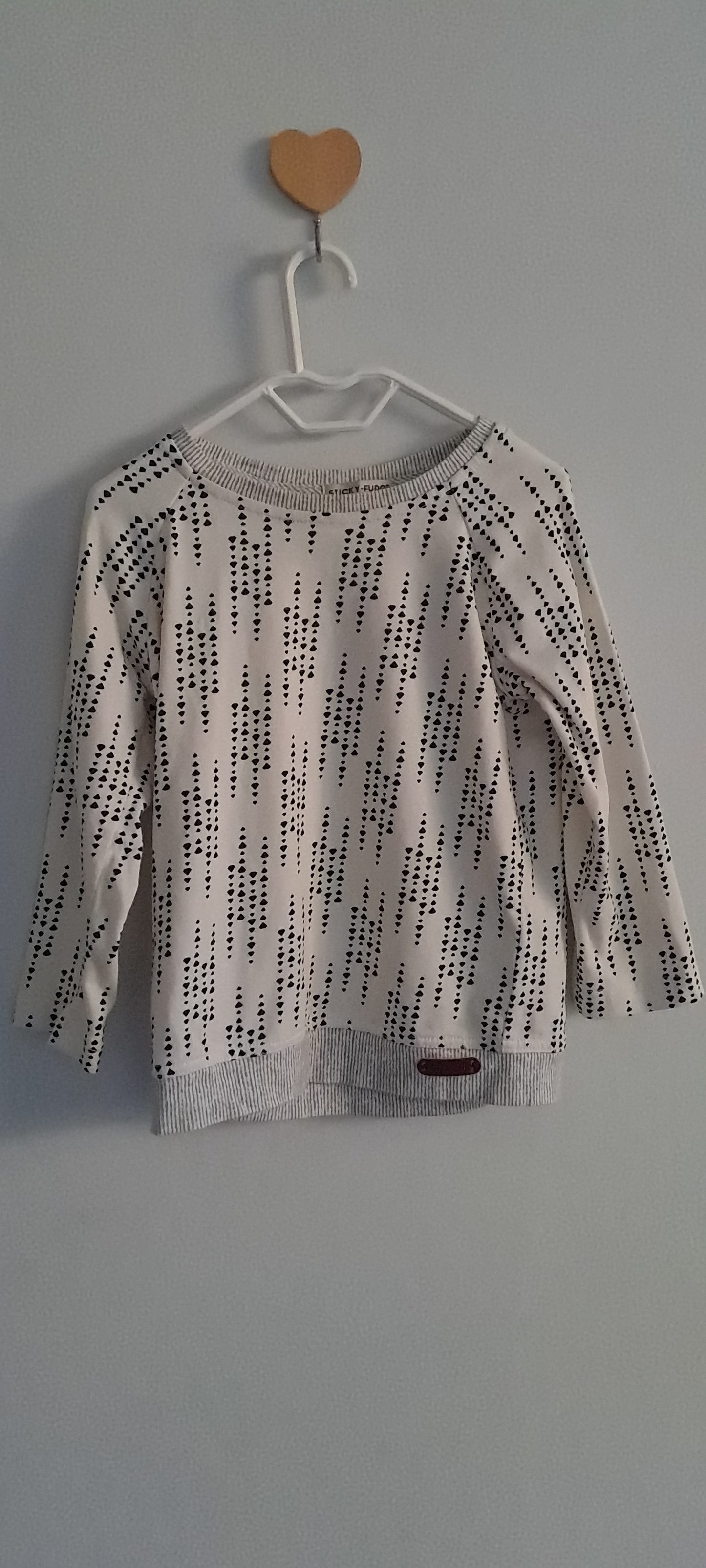 Sticky Fudge Cream & Black Abstract Print Long Sleeve Top 18-24 Months