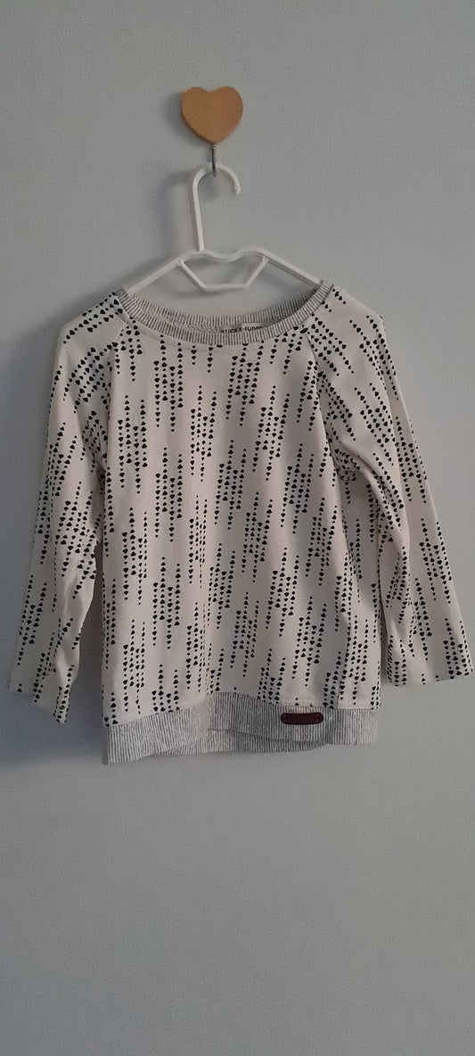 Sticky Fudge Cream & Black Abstract Print Long Sleeve Top 18-24 Months