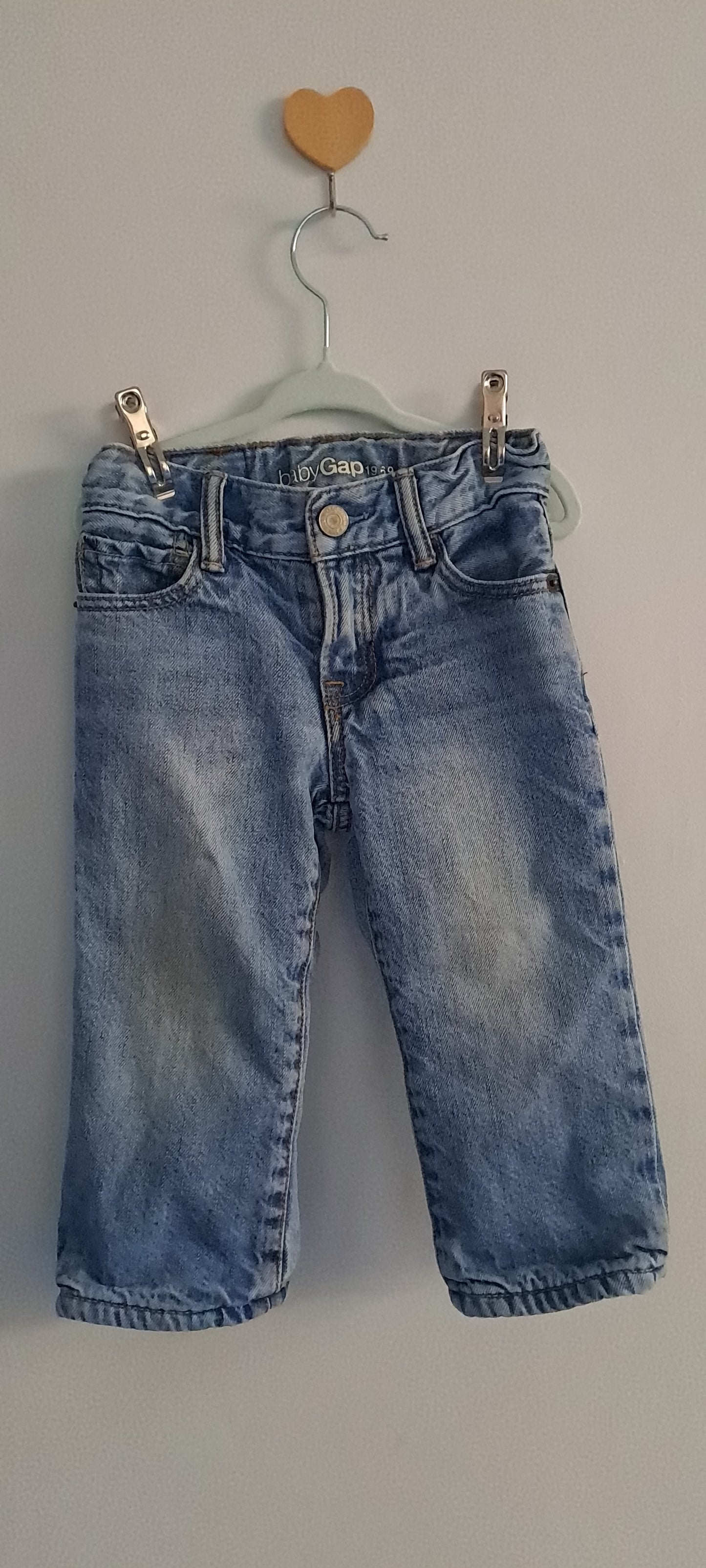 babyGap Fleece-Lined Light Wash Straight-Leg Jeans 18-24 Months