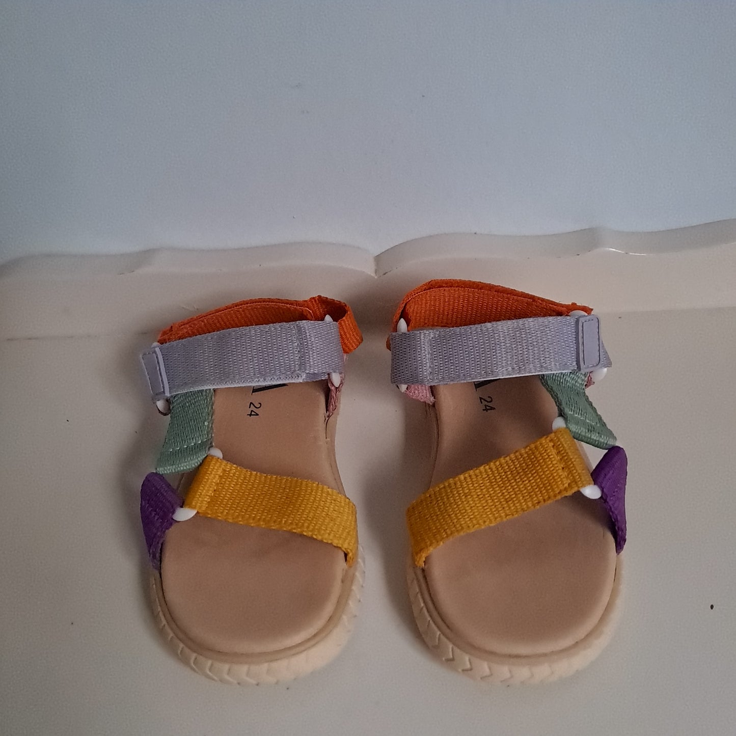 Zara Kids Earthy Colorblock Technical Strappy Sandals UK/SA 7 (EU 24)