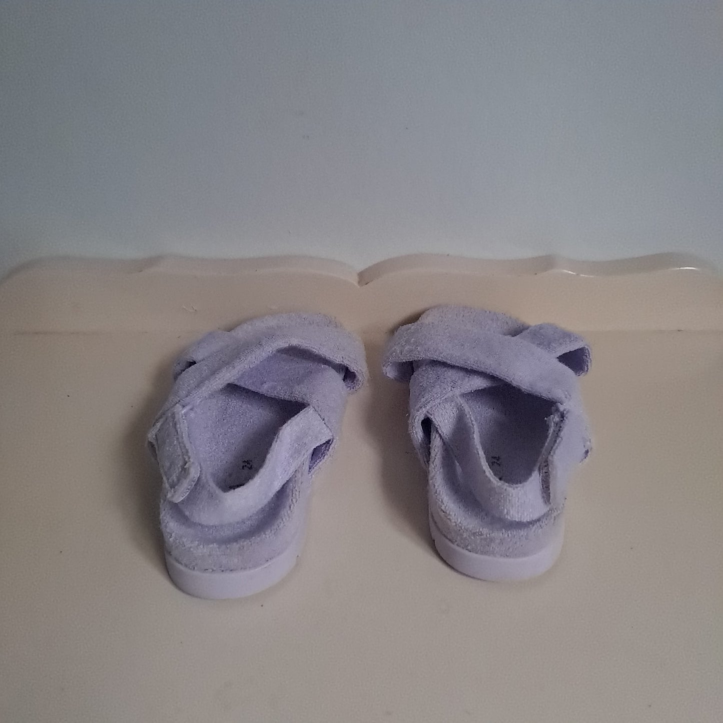 Zara Kids Lilac Towelling Cross-Strap Sandals UK/SA 7 (EU 24)