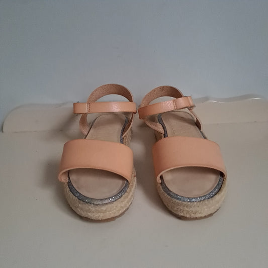 Zara Kids Peach Espadrille Jute Platform Sandals UK/SA 9.5 (EU 27)