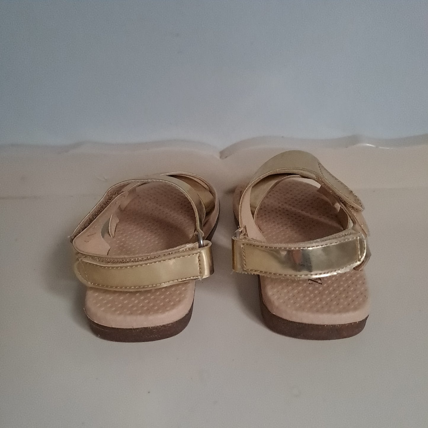 Zara Kids Metallic Gold Crossover Strappy Sandals UK/SA 5.5 (EU 22)