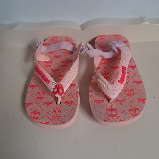 Havaianas Baby Ballet Slippers Pink Slingback Flip-Flops EU 23/24 (UK/SA 6-7)