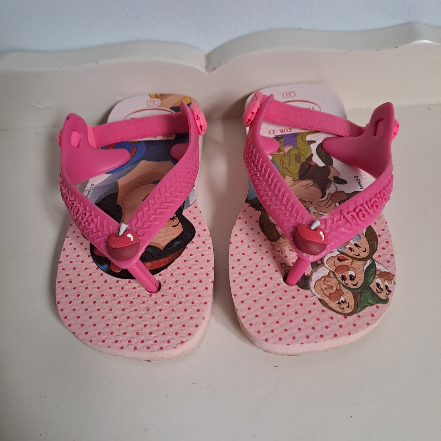 Havaianas Baby Disney Princess Snow White Pink Slingback Flip-Flops EU 23 (UK/SA 6)