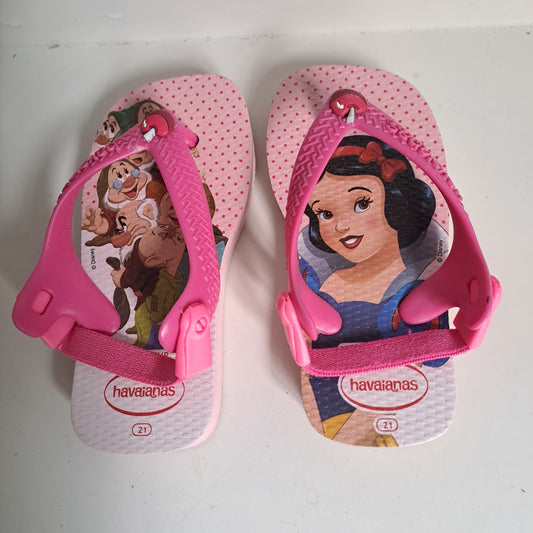 Havaianas Baby Disney Princess Snow White Pink Slingback Flip-Flops EU 23 (UK/SA 6)
