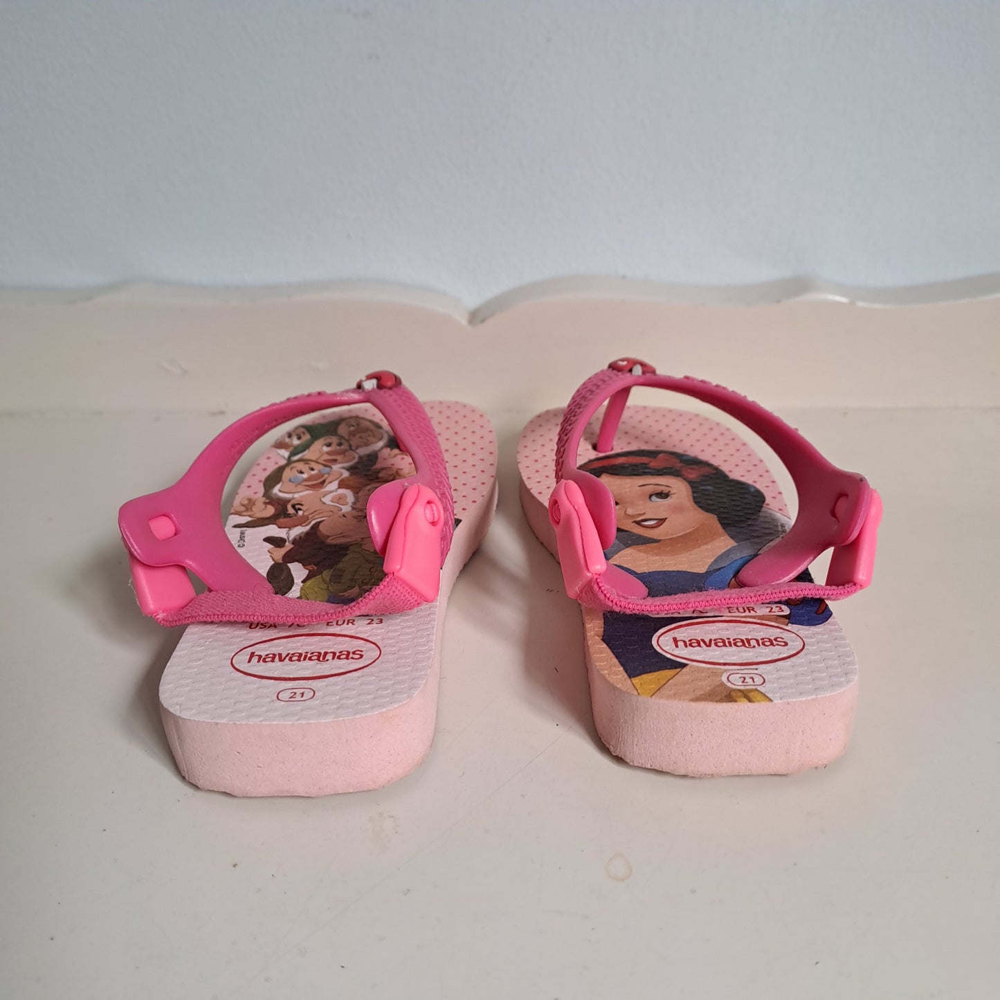Havaianas Baby Disney Princess Snow White Pink Slingback Flip-Flops EU 23 (UK/SA 6)