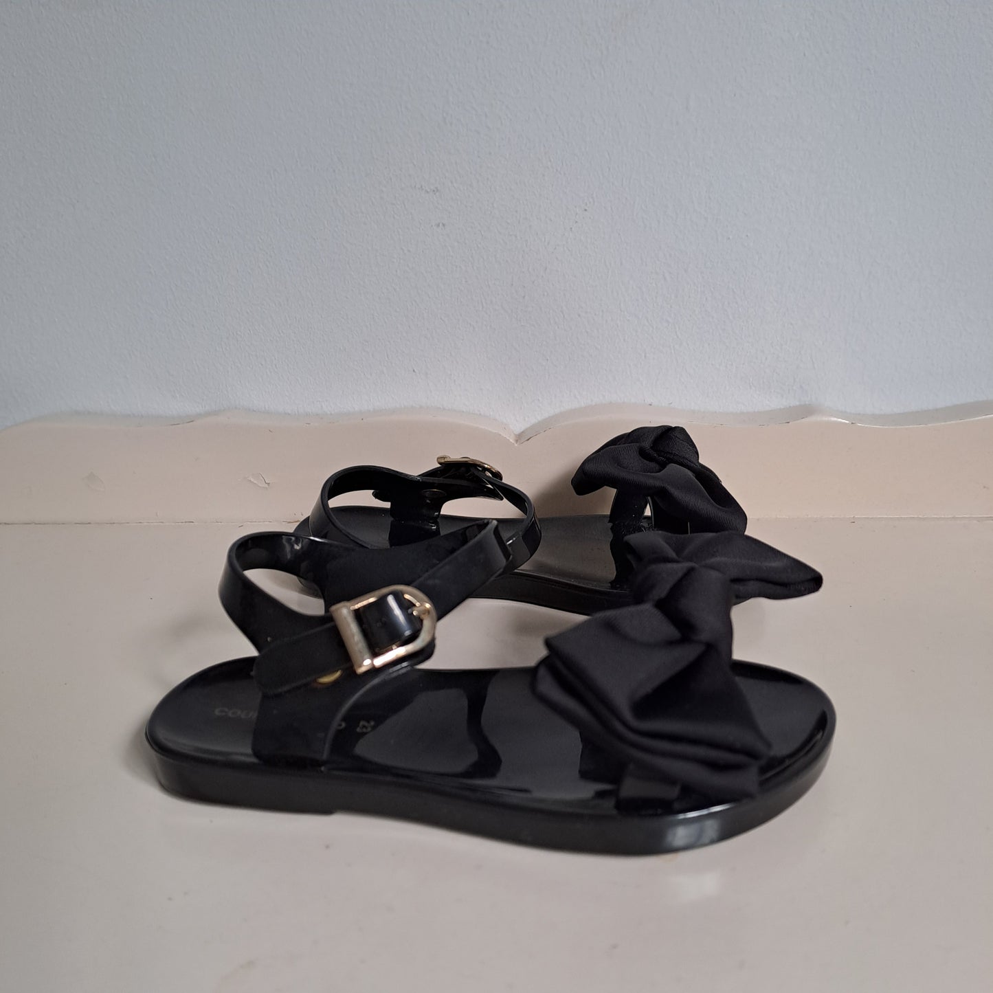 Country Road Kids Black Bow Jelly Sandals UK/SA 6 (EU 23)