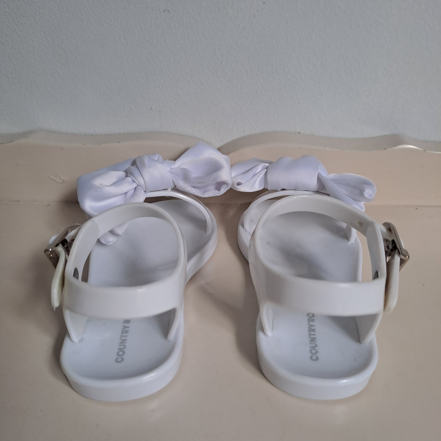 Country Road Kids White Bow Jelly Sandals UK/SA 4 (EU 20)