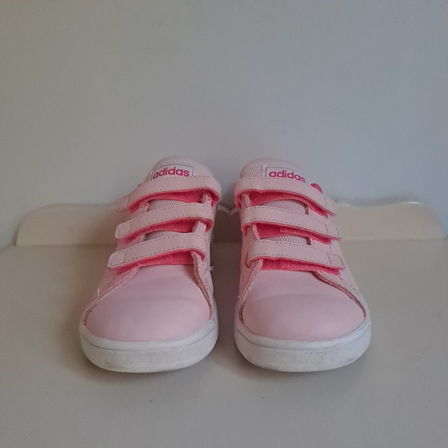 Adidas Kids Advantage Court Triple Velcro Pink Sneakers UK 12 (EU 31)