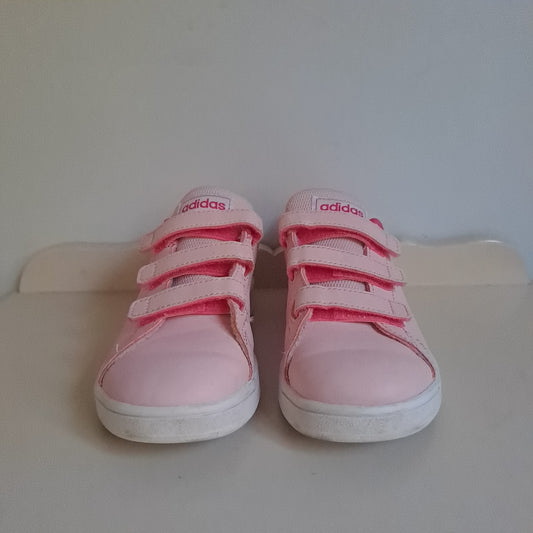 Adidas Kids Advantage Court Triple Velcro Pink Sneakers UK 12 (EU 31)