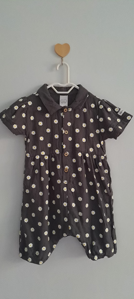 Clicks Made 4 Baby Daisy Floral Collared Romper 18-24 Months