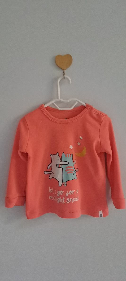 Woolworths Wooliesbabes Coral Cat Winter Pyjama Set 12-18 Months