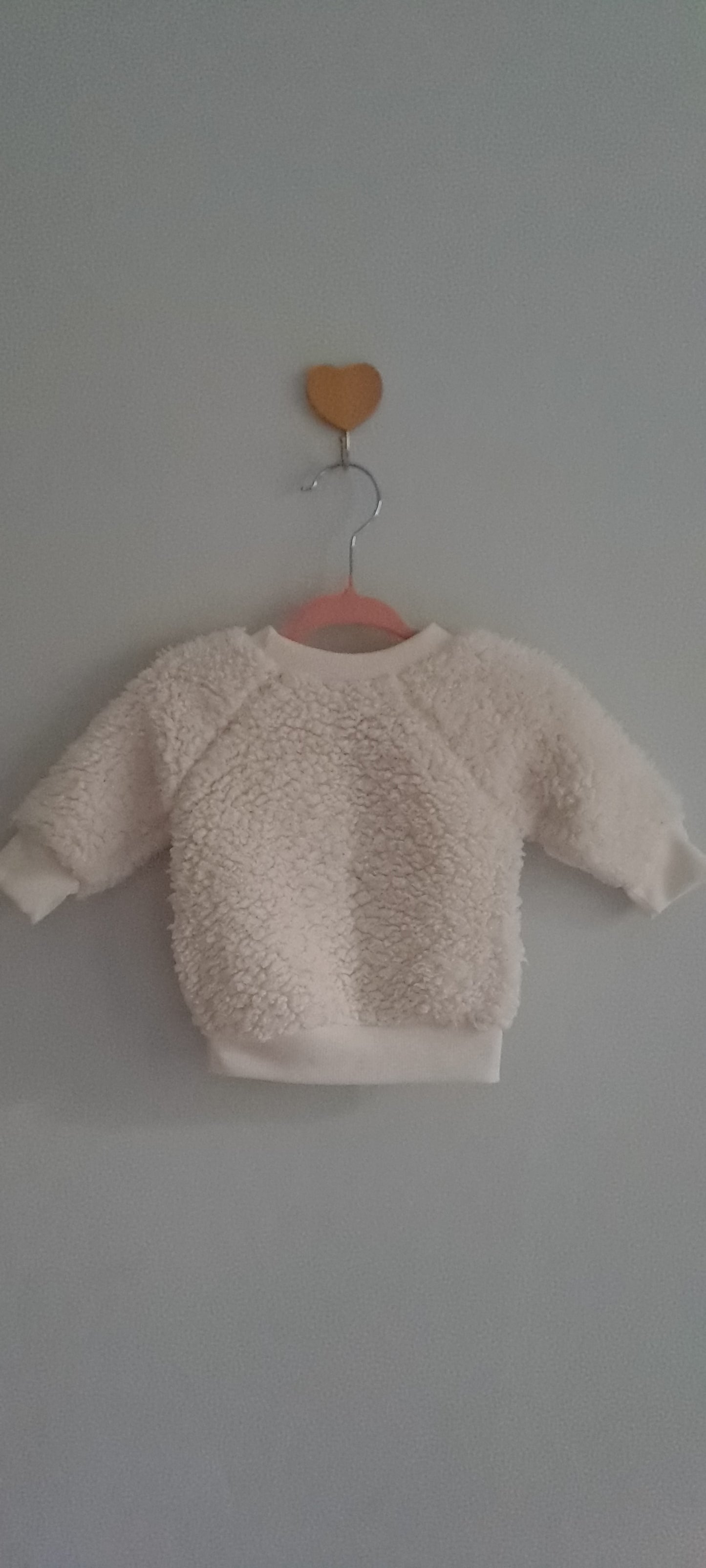 Cuddlesome Cream Fluffy Sherpa Bear 2-Piece Sweatshirt & Pants Set Newborn