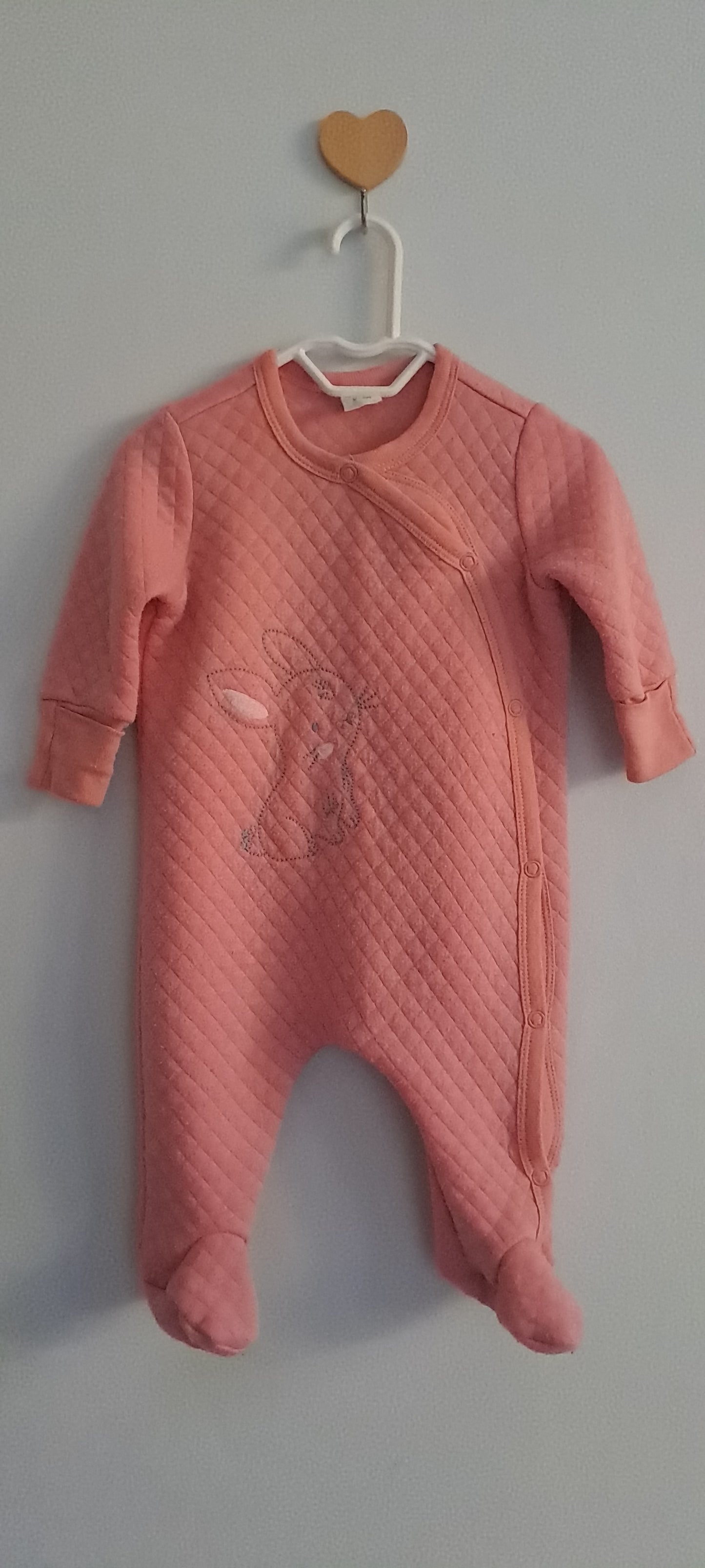 Tiny Tots Baby Girl Quilted Bunny Sleepsuit 0-3 Months