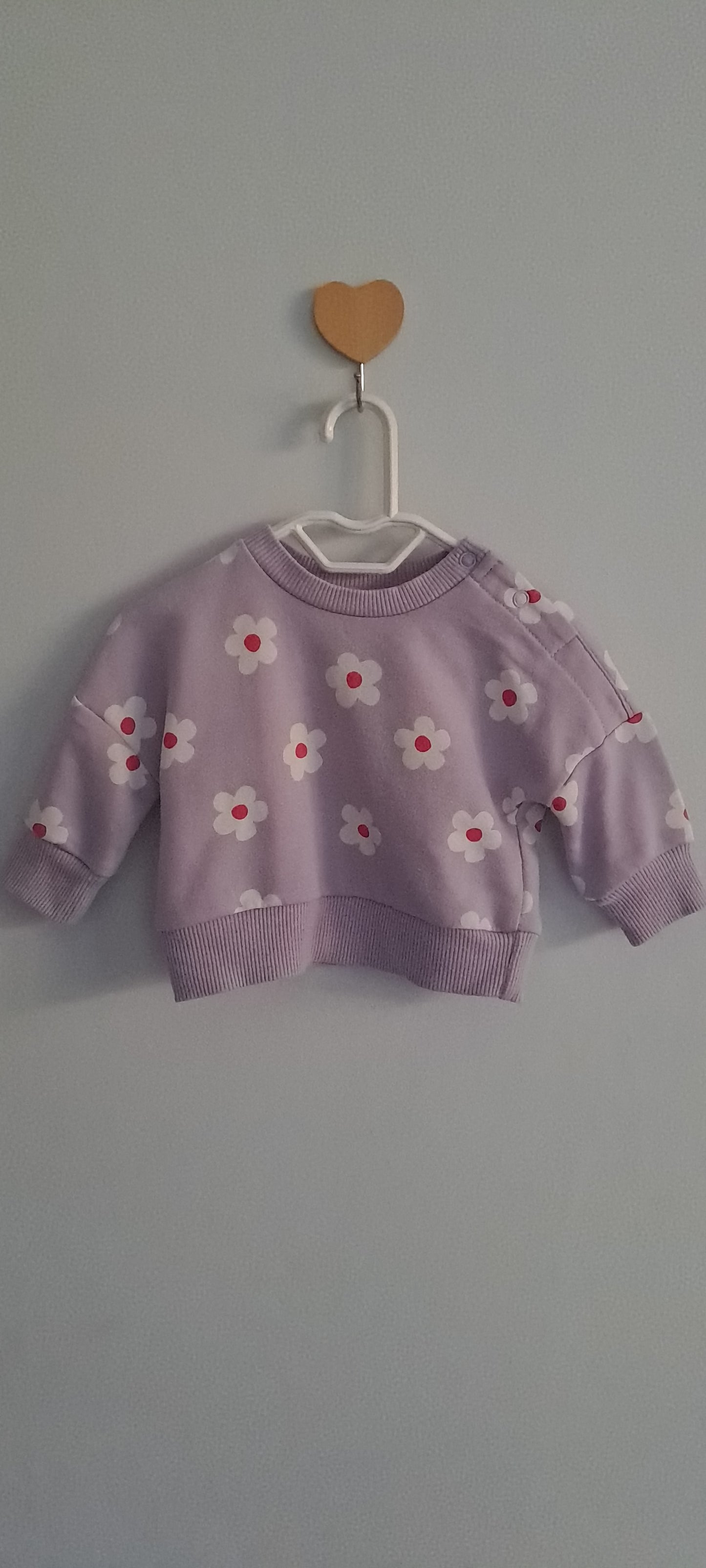 Tiny Tots Newborn Baby Girl Floral Crewneck Sweatshirt Lilac Purple