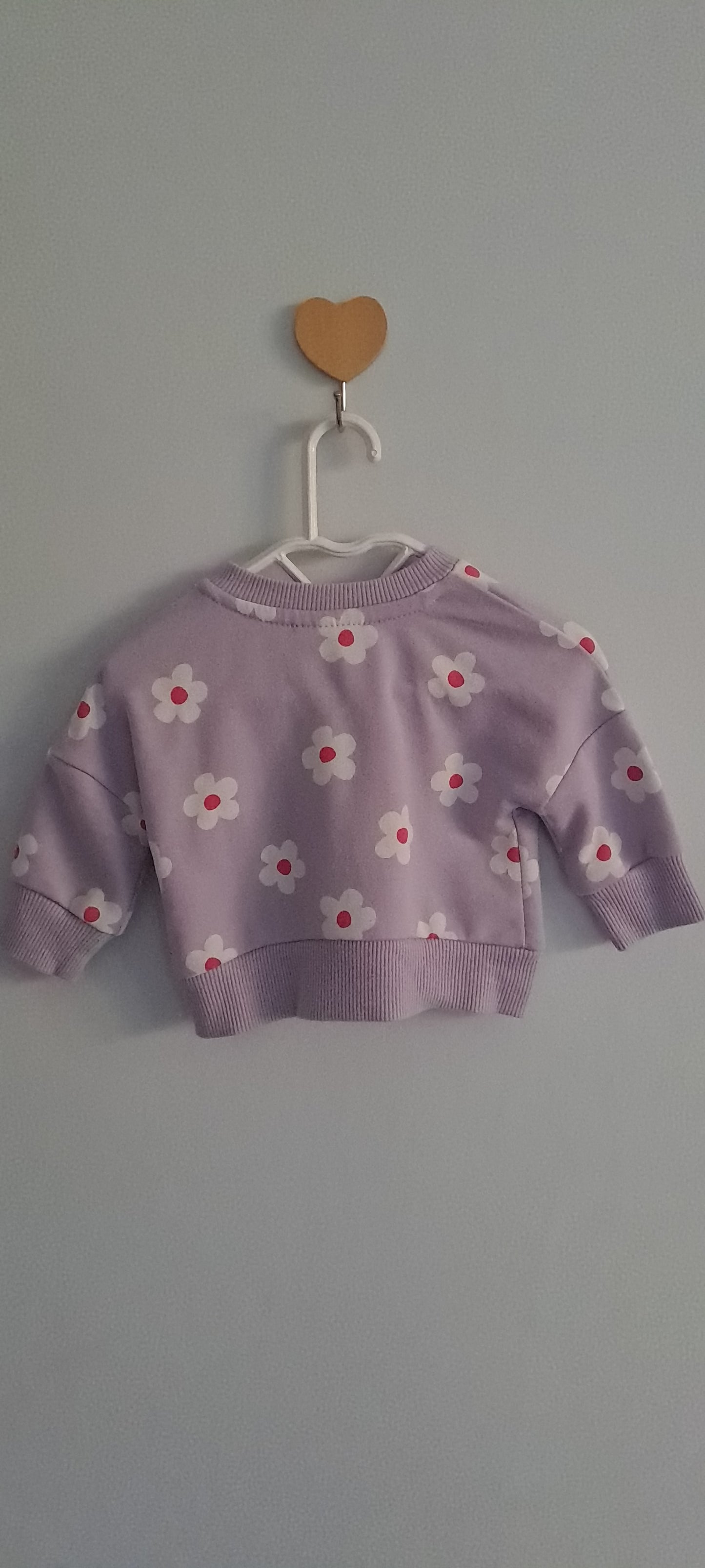 Tiny Tots Newborn Baby Girl Floral Crewneck Sweatshirt Lilac Purple