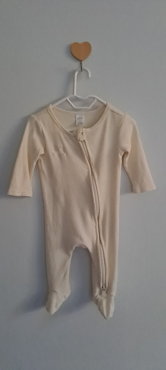Tiny Tots Baby Unisex Cream Zipped Footed Sleepsuit 0-3 Months