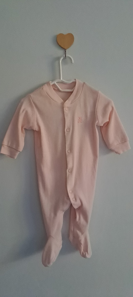 Woolworths WooliesBabes Newborn Baby Girl 100% Cotton Sleepsuit Pastel Pink