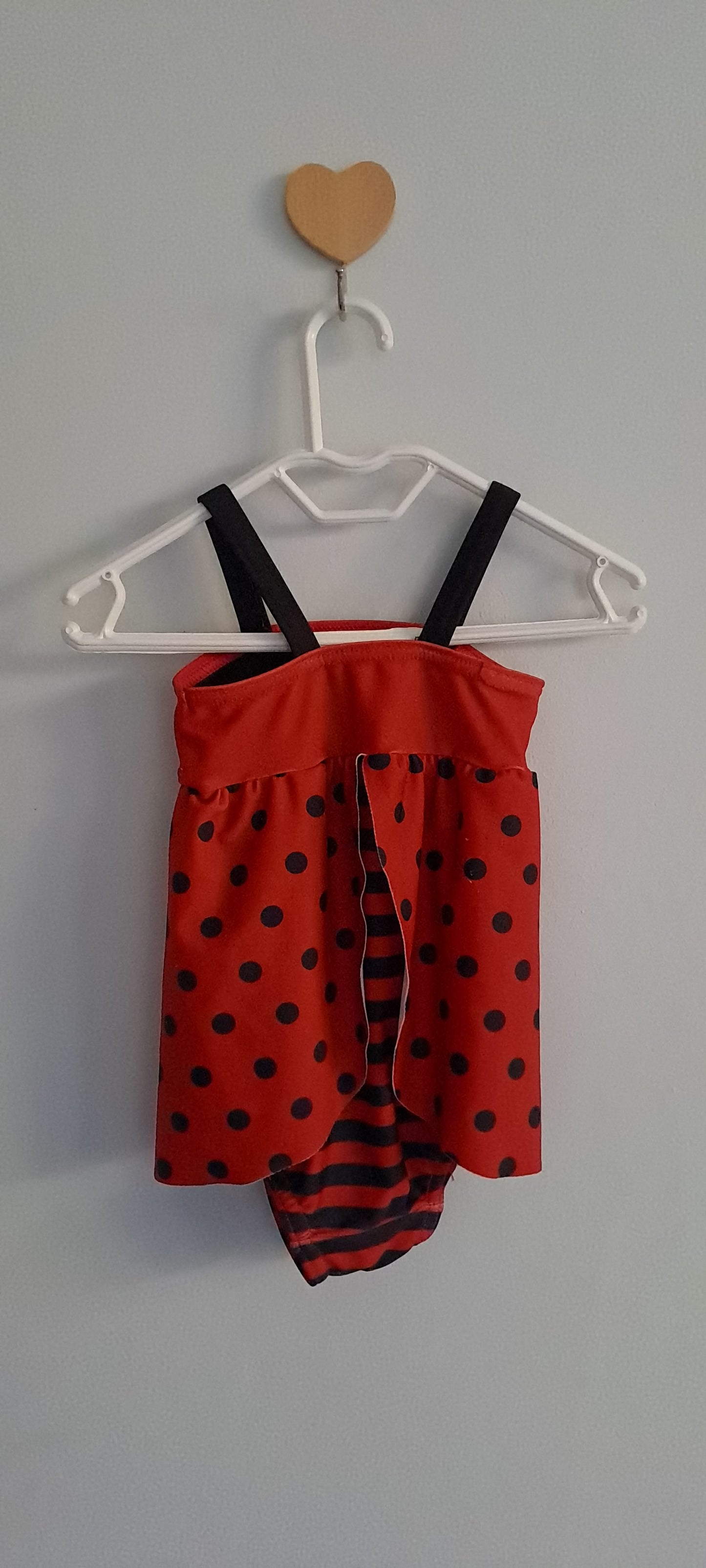 Jolly Tots Baby Girl Ladybug Swimsuit with Attached Skirt 3-6 Months