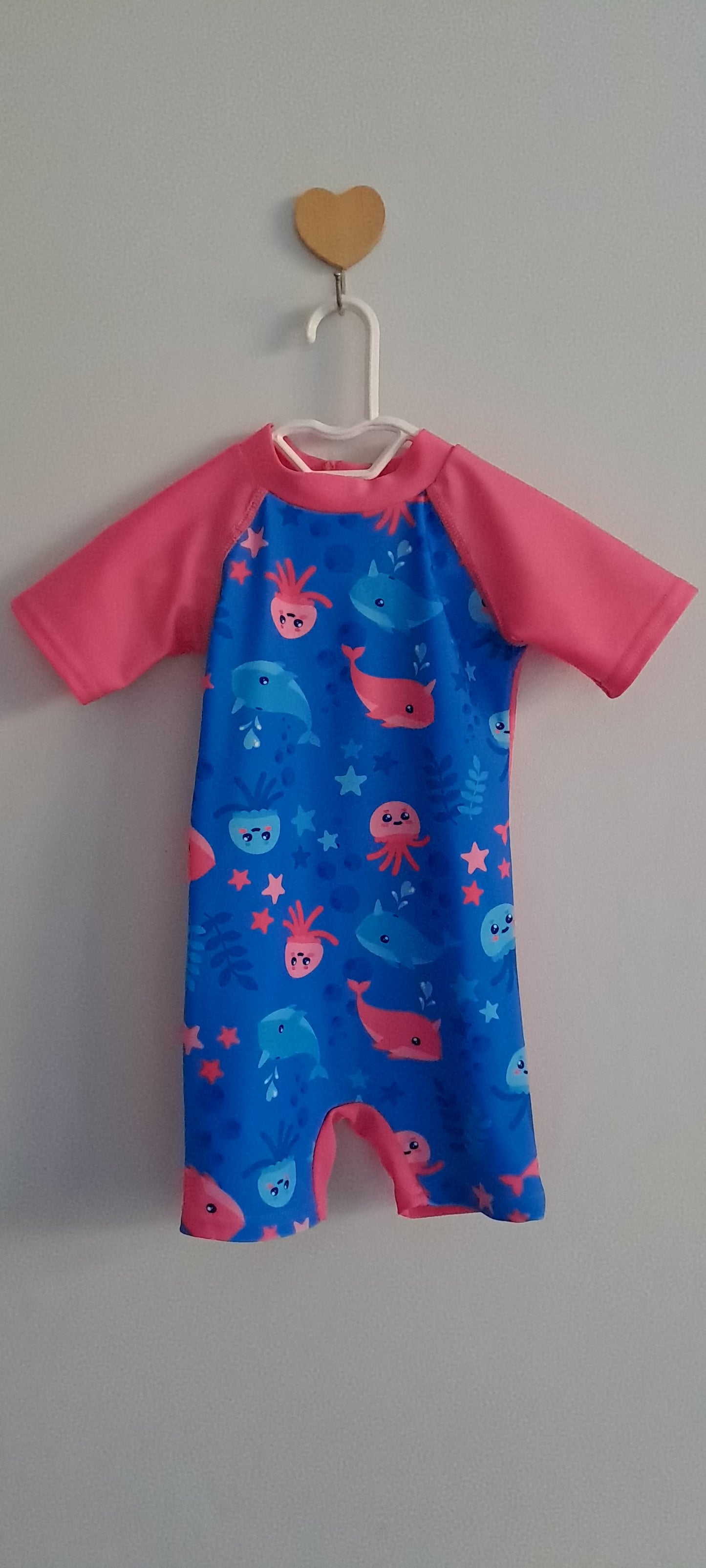 Jolly Tots Baby Girl Sea-Life Sunsuit Rash Vest Swimsuit 3-6 Months