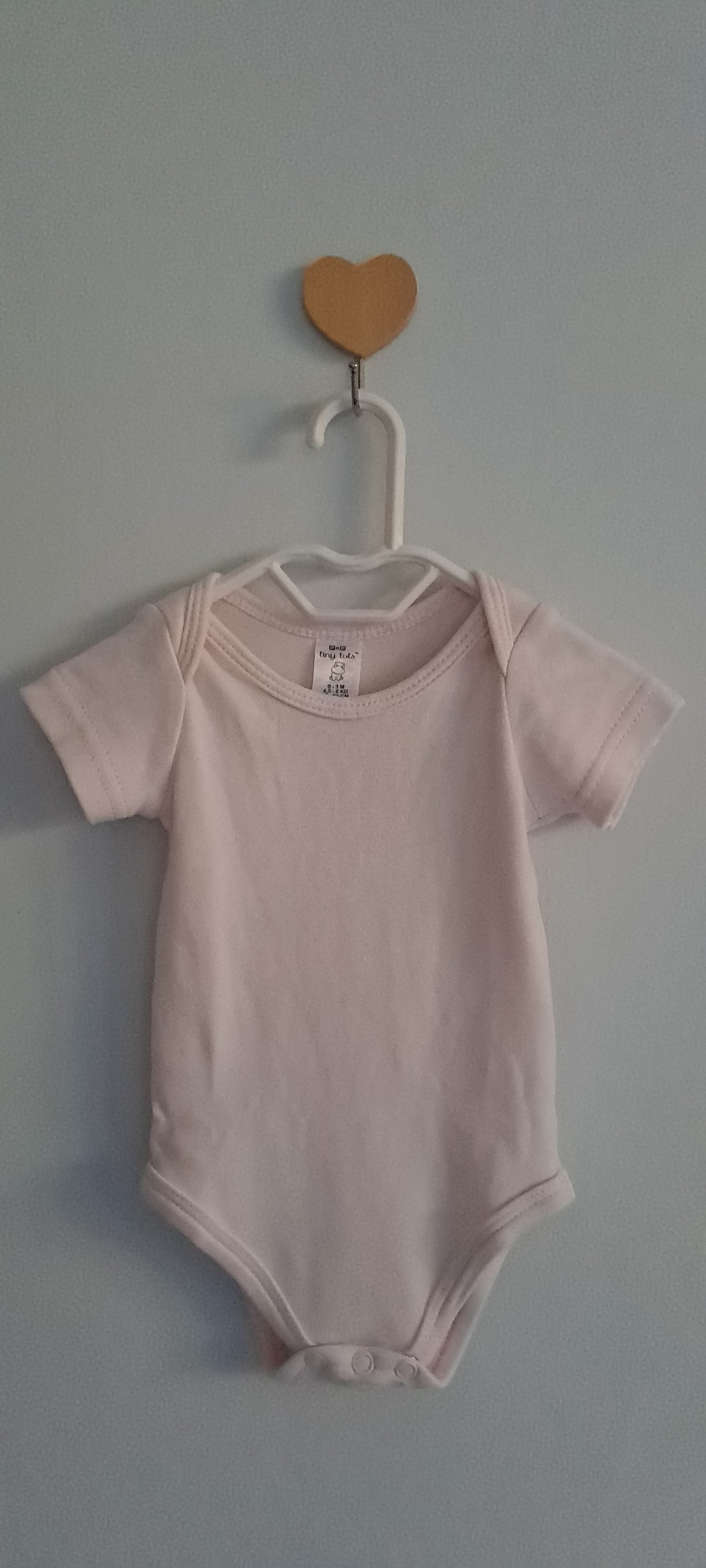 Tiny Tots Baby Girl Short-Sleeve Bodysuit Vest Pale Pink 0-3 Months