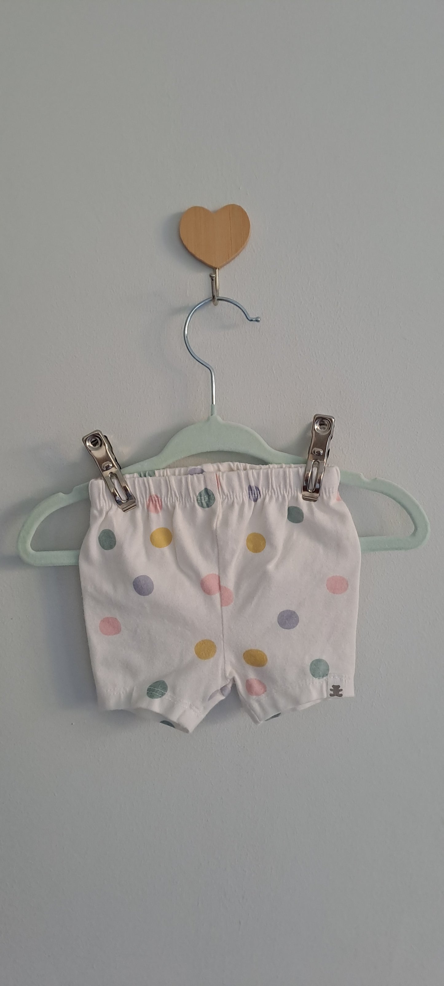 Woolworths WooliesBabes Baby Girl Polka Dot Jersey Shorts White Multi 0-3 Months